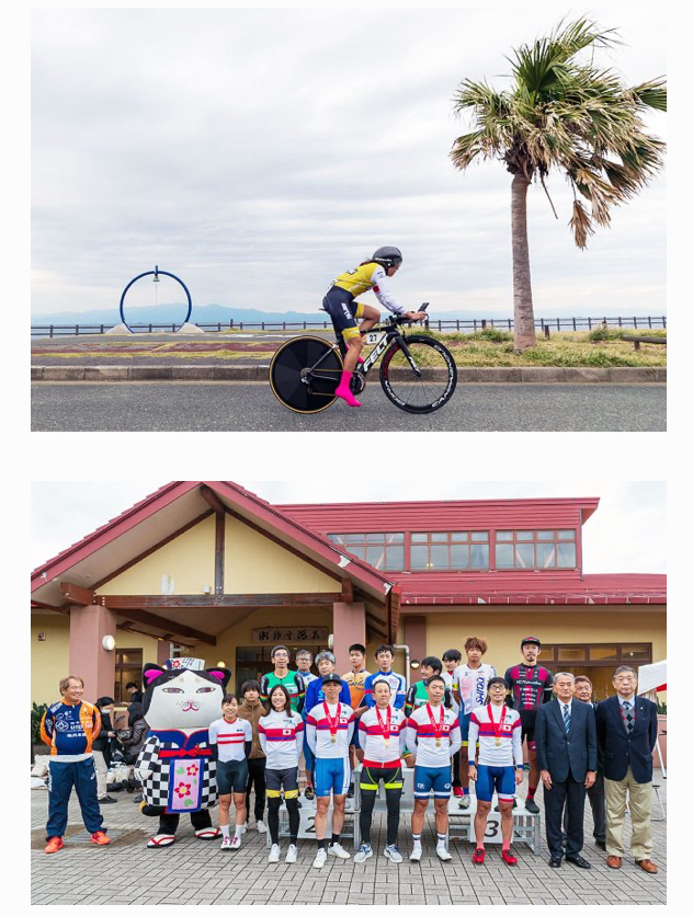 東京都自転車競技連盟HPより　2022年全日本マスターズ選手権タイムトライアル大会　上段:野田浜　下段:御神火温泉
