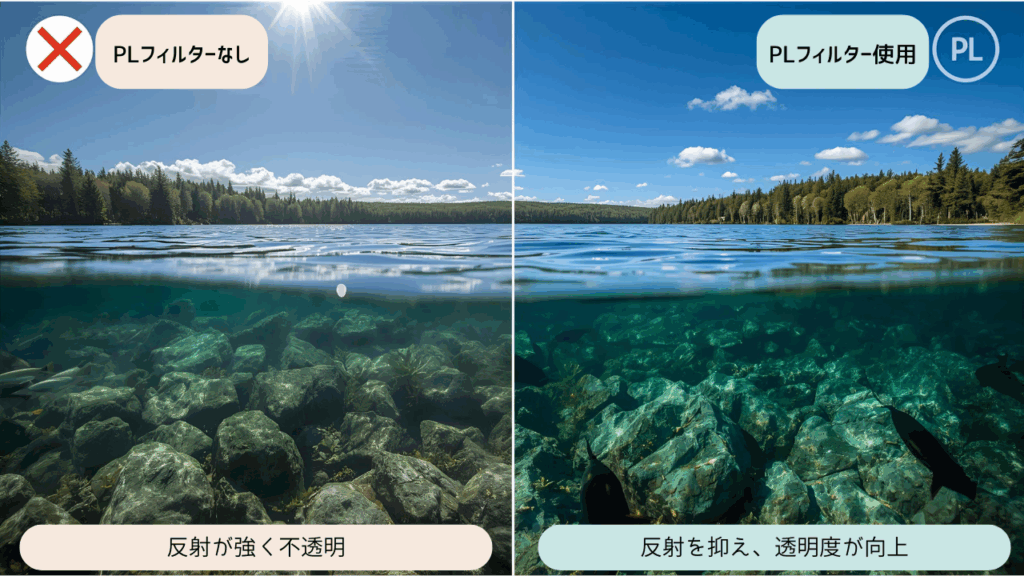 PLフィルターの比較の画像