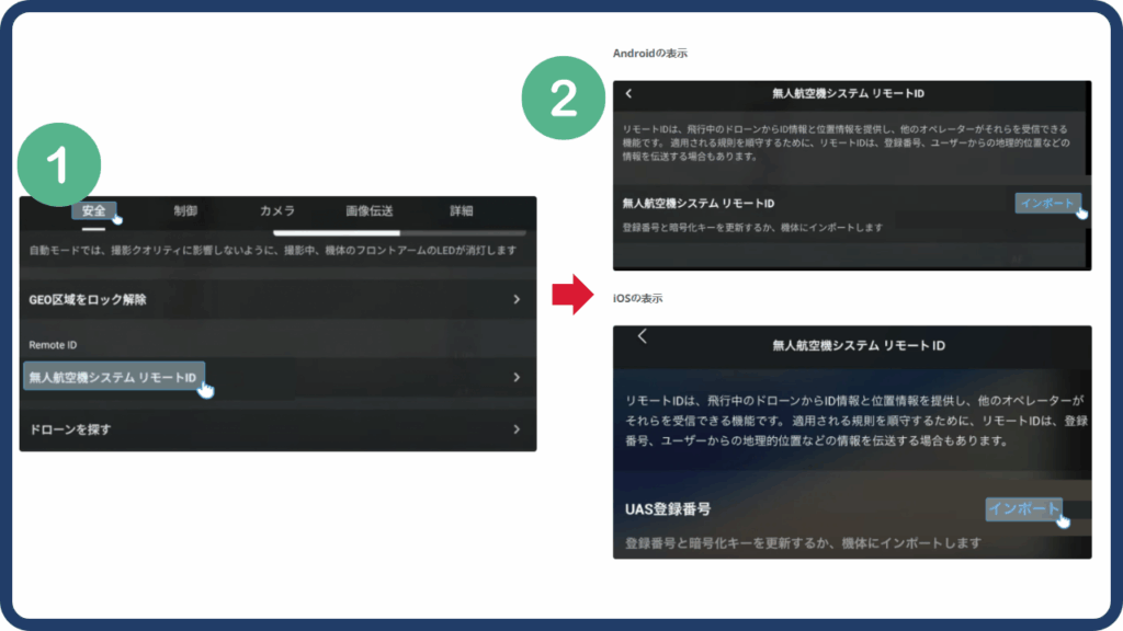 内蔵型ドローンの情報連携(DJIなどのアプリを使う場合)の画像1