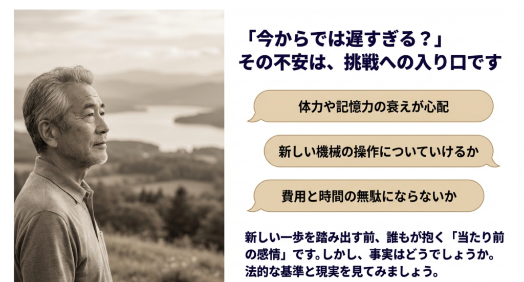 自然を背景に遠くを見つめるシニア男性のモノクロポートレート