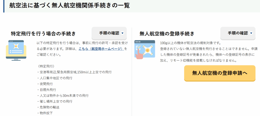 DPIS無人航空機の登録申請