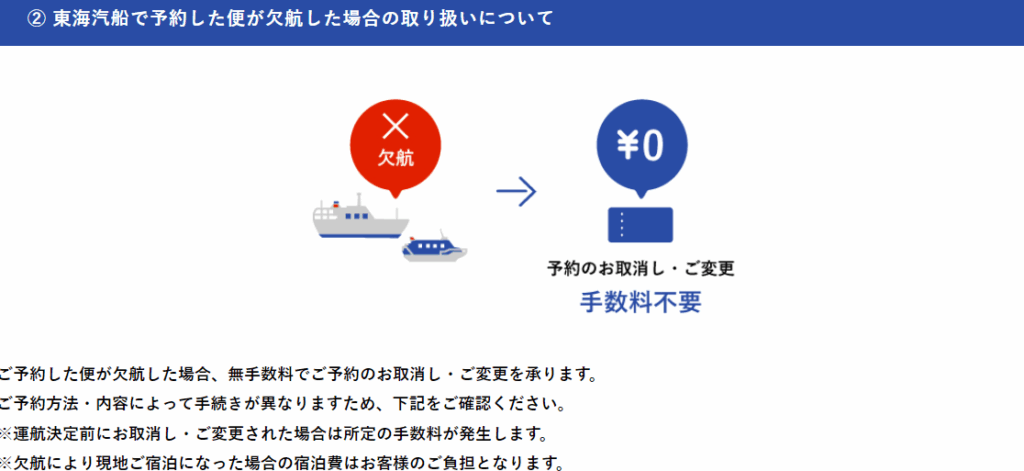 東海汽船　チケット払い戻し