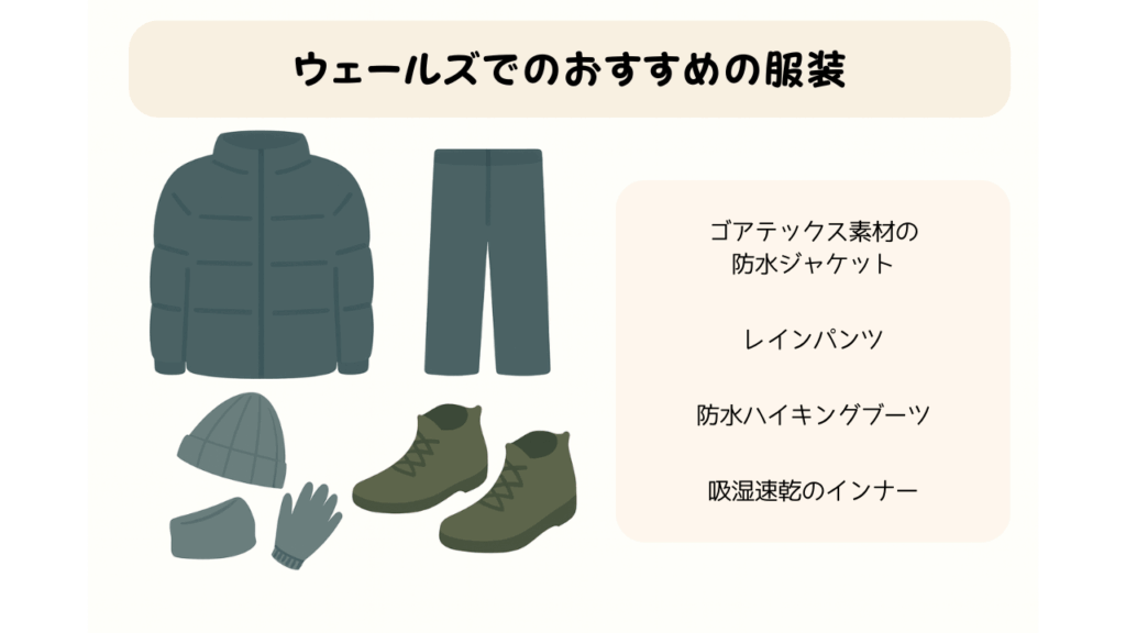 ウェールズでのおすすめ服装の画像