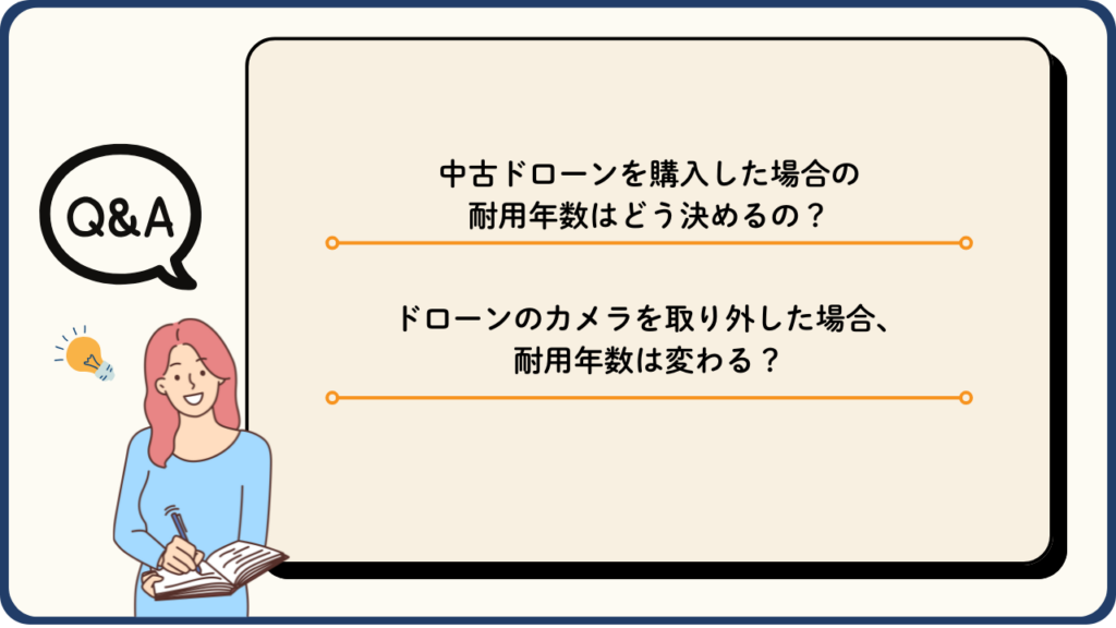ドローンの減価償却に関するQ&Aの画像