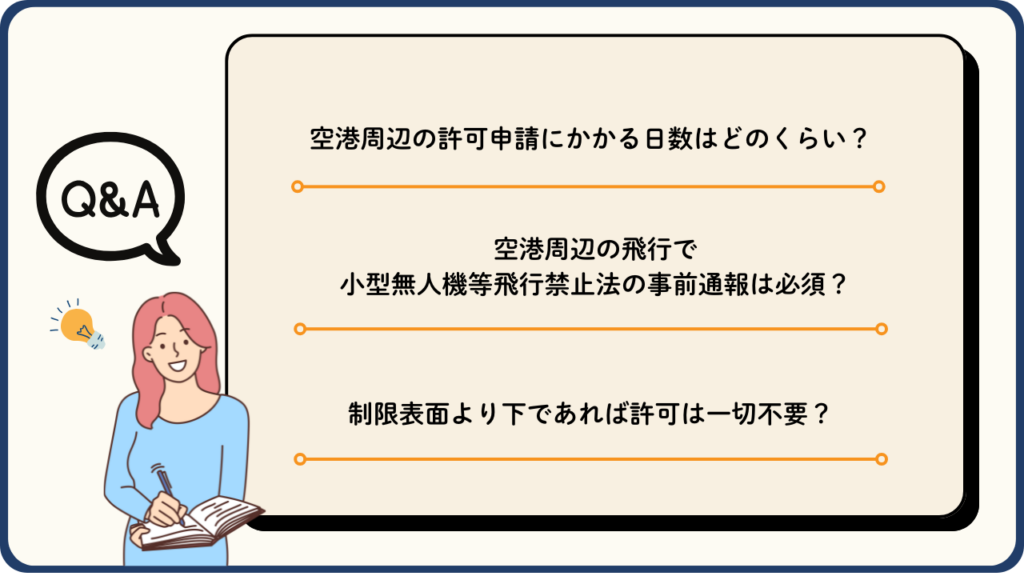 空港周辺のドローン飛行における許可申請と規制のQ&Aの画像