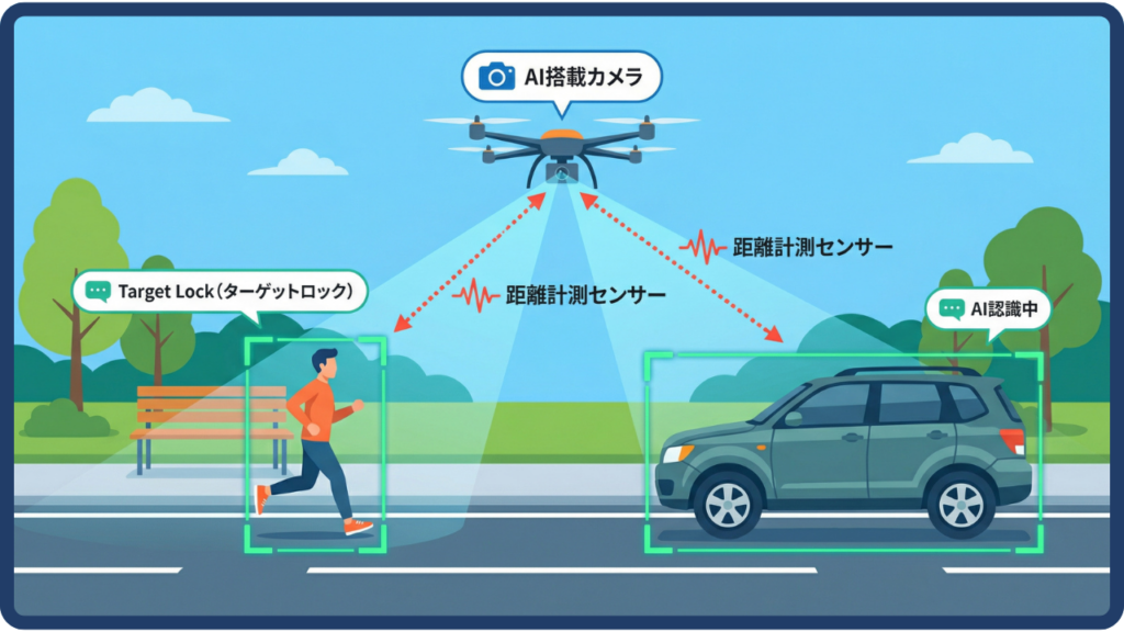 ドローンの自動追尾機能の画像