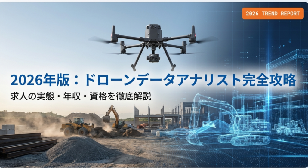 ドローンデータアナリストの求人・年収・資格を徹底解説する2026年最新レポートの表紙